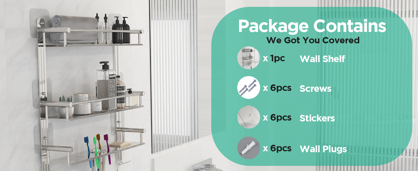 GLOXY ENTERPRISE Stainless Steel Magic Sticker Shelf Adhesive Anti Rust