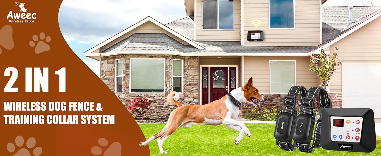 Aweec Wireless Dog Fence System, 2023 Electric Fence for