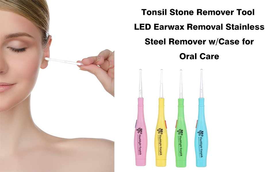 puseky Tonsil Stone Remover Tool LED Earwax Removal Stainless Steel