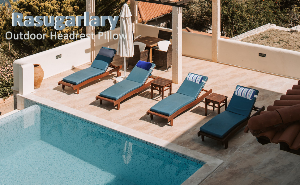 Rasugarlary Headrest Pillow for Patio Chaise Lounge Chair