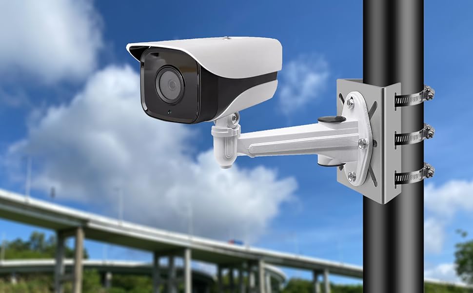 WiTi Universal Vertical Pole Mount Bracket for Security Camera,3 Loops