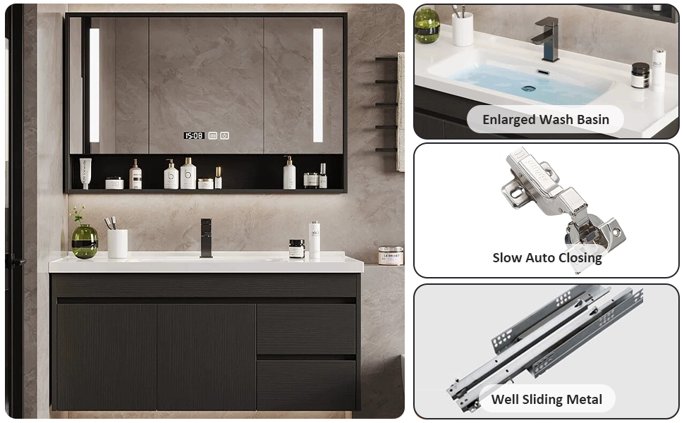 Amazon.com: TIZAZO Floating Single Sink Bathroom Vanity