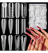 BOMOQING 288PCS Nail Forms & Molds for French Nails, Acrylic Nail Tips, 96PCS Duet System Dual Fo...