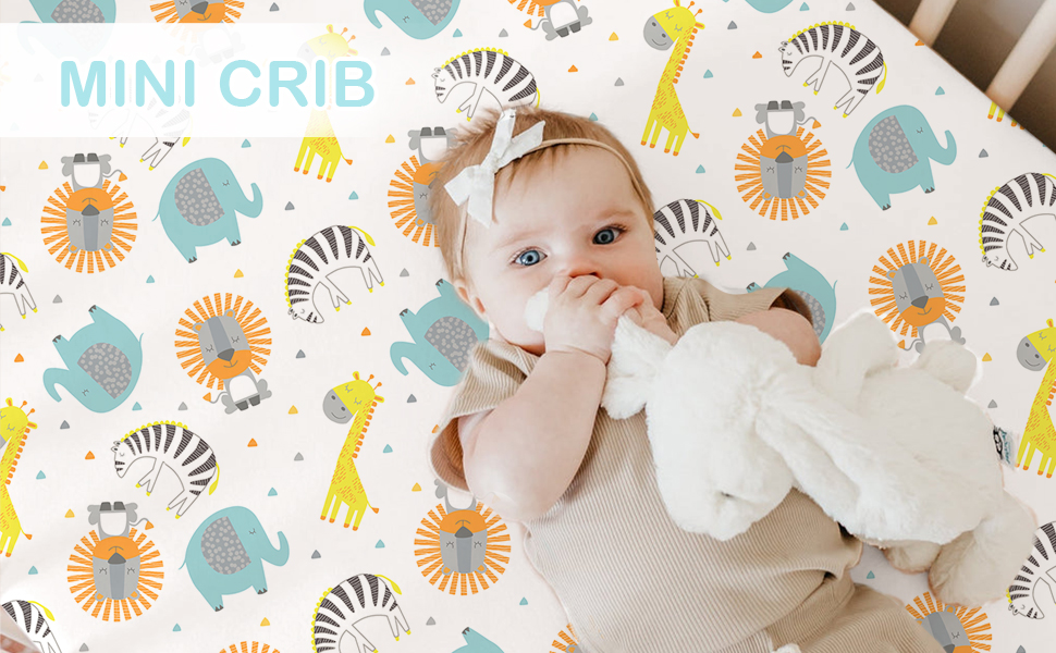 bimocosy Mini Crib Sheets,Pack and Play Sheets for Baby Boy Girl 4 Pack,Size 38"x 26