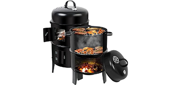 High-Quality BBQ Smoker with Adjustable Temperature Control and Large Cooking