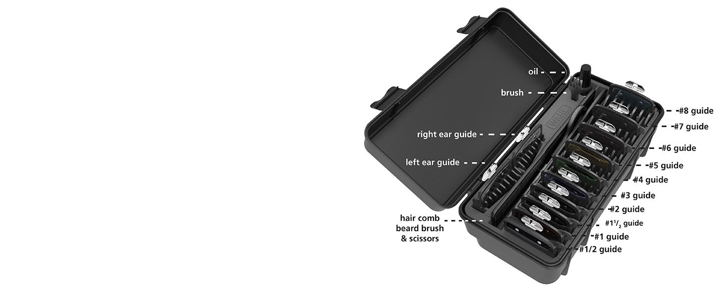  B09Z8MS6G1 3291-300 Wahl Clipper Hair Clipper Attachment Guards Guide Combs metal clip case kit set