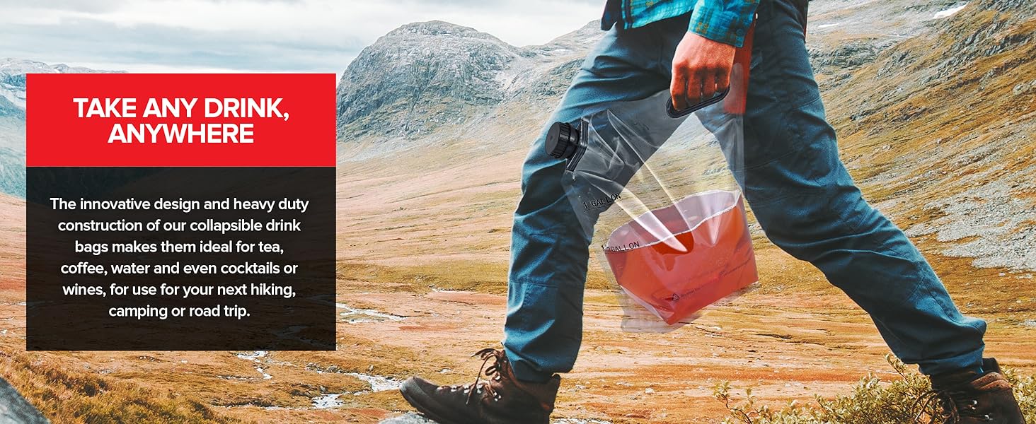 1 gallon collapsible water storage bag for emergency leak proof bank transport drink container 