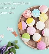 Bath Bombs Gift Set for Kids,12 Pcs Extra Large Bath Fizzies Spa Kit, Rich in Natural Essential O...