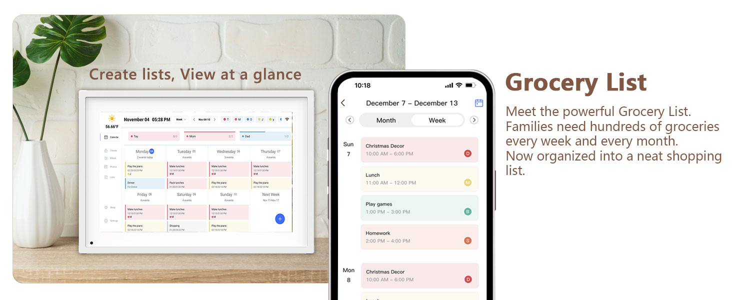 Digital Calendar: 10.1 Inch Digital Caledar &amp; Chore Chart