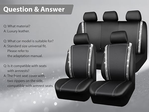 Amazon.com: CAR PASS Bling Diamond Car Seat Covers Full Set