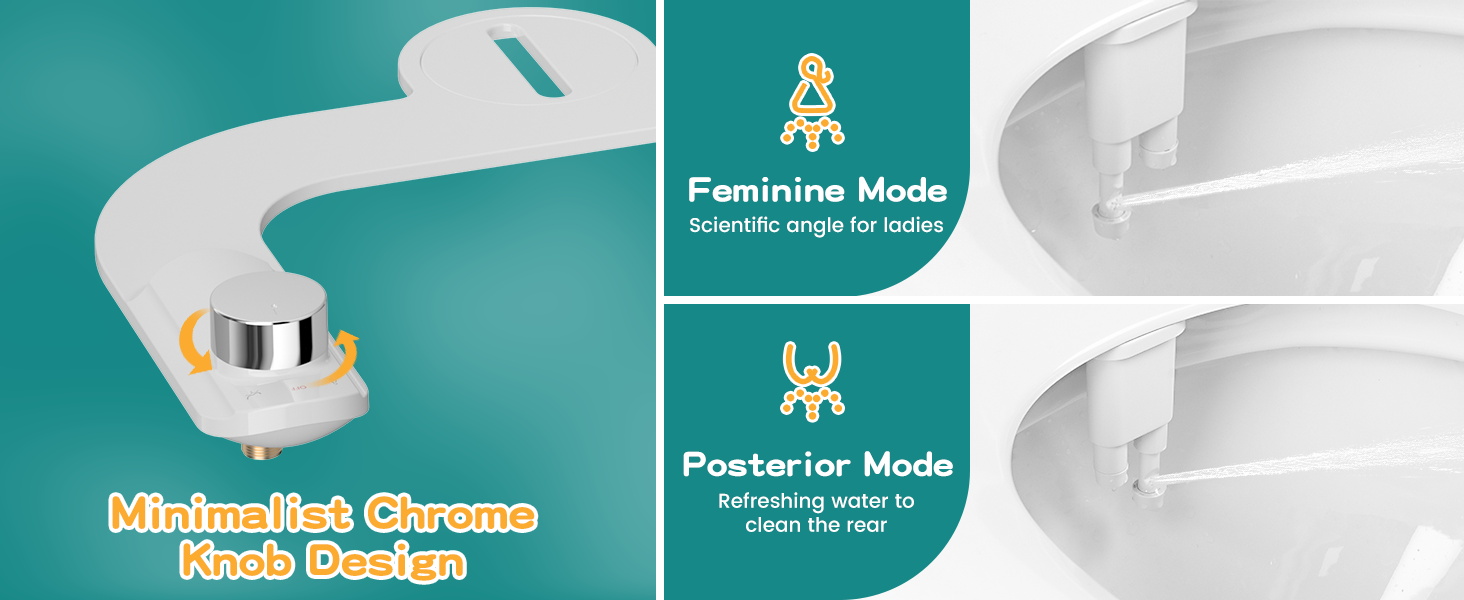 PENDEJATO Bidet Attachment for Toilet UltraSlim Bidet with Anti
