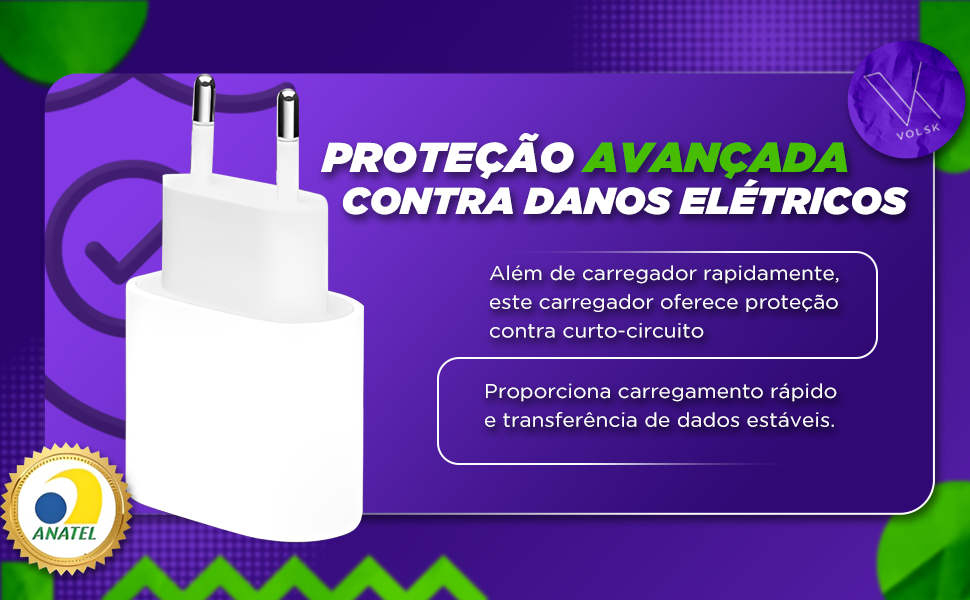 Cabo Usb-C-Lightning + Fonte Carregador 25W Turbo Compatível iPhone