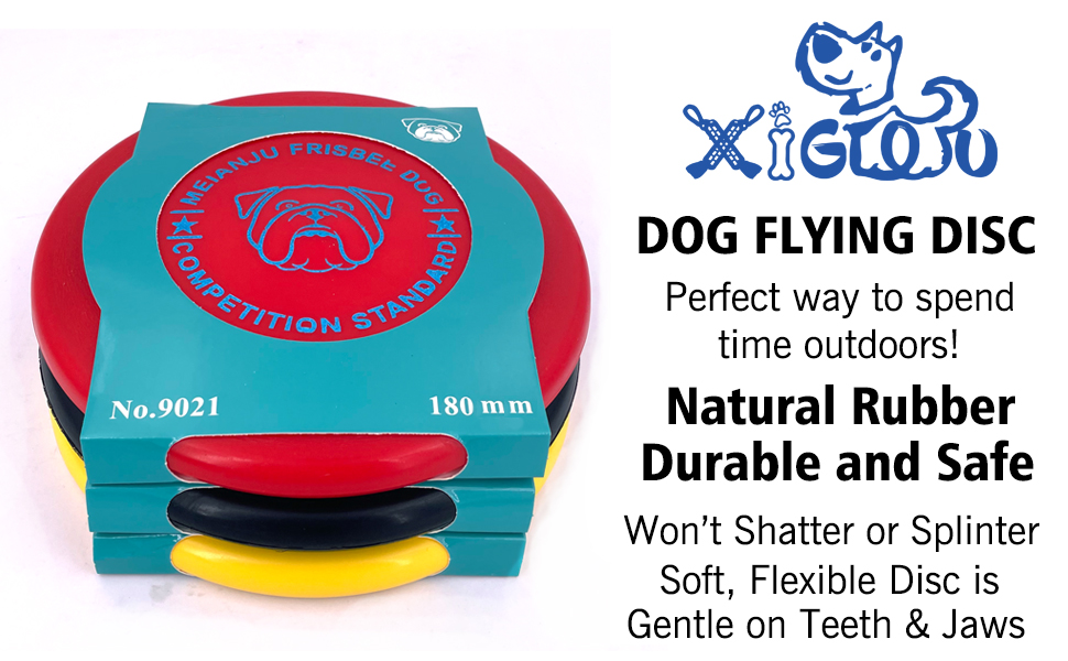XIGOU Dog Flying Disc, 3 Pcs Competition Dog Flyer Dog Toy