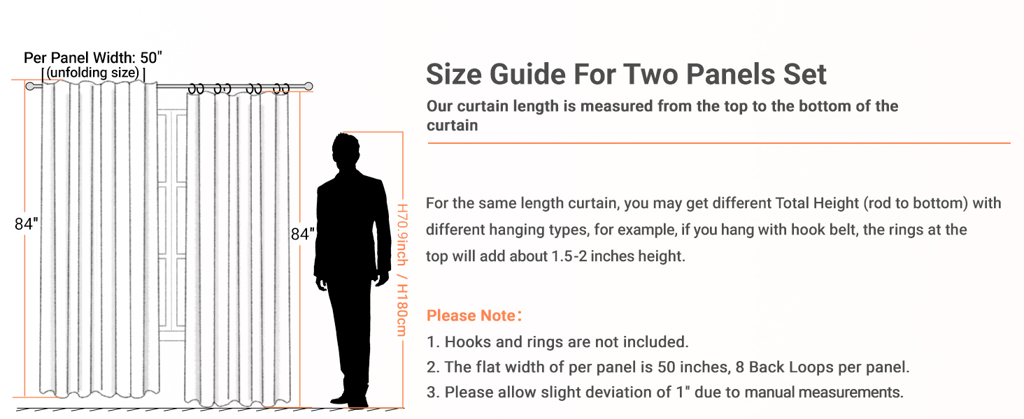 Size Guide for Linen Blackout Curtains