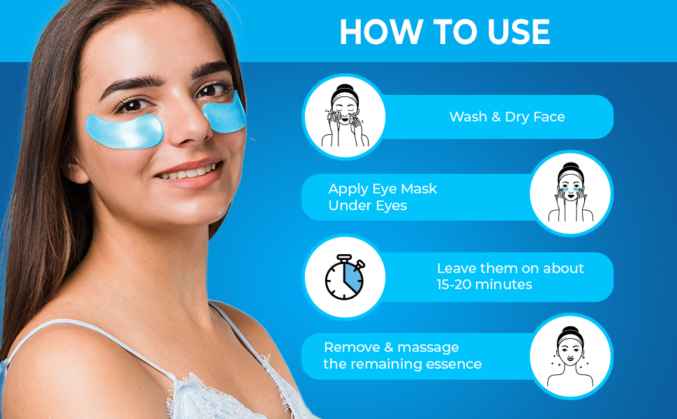 Eye Patches for Puffy Eyes 60 Pcs, 24k Gold Under Eye Patches for Dark