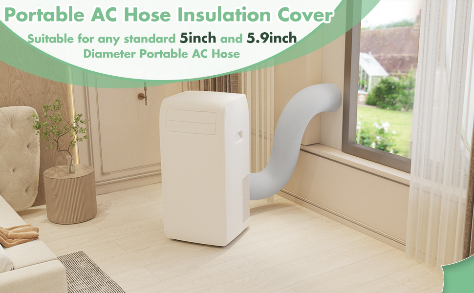 Memrita Portable Air Conditioner Hose Cover Wrap for both 5 inch and 5.9 inch
