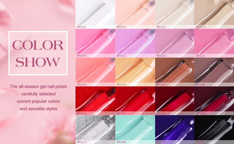 COSCELIA 20 Colors Gel Nail Polish Set with UV Light for Nail Design