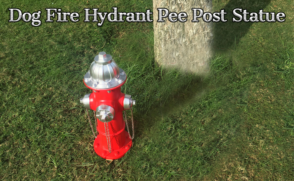 Chambtalie Dog Fire Hydrant Pee Post Statue with 4 Stakes