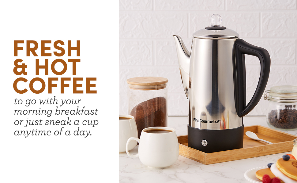 Elite Gourmet EC812 Electric Coffee Percolator with Keep