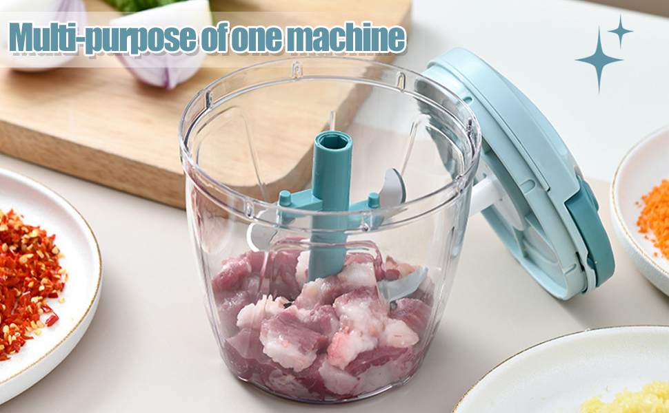 Hand Chopper Manual Food Processor,MultiFunction Manual Food