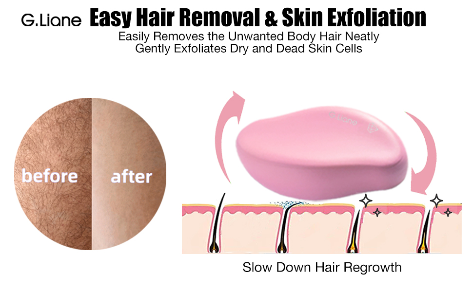 G.Liane Premium Crystal Hair Eraser,Natural Crystal Hair Remover(Rose Pink)