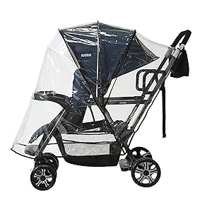 カトージ　二人でゴー　レインカバー&簡易背もたれ付き カトージ 二人乗りベビーカー 二人でゴーDX デニム 新生児から