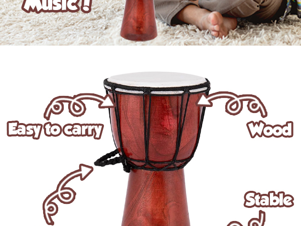 8 Inch Mini Wooden Toy Drum