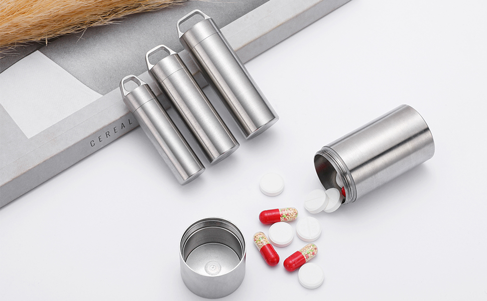 ZXLLM Small Pill Case, Portable Metal Pill Container Pill