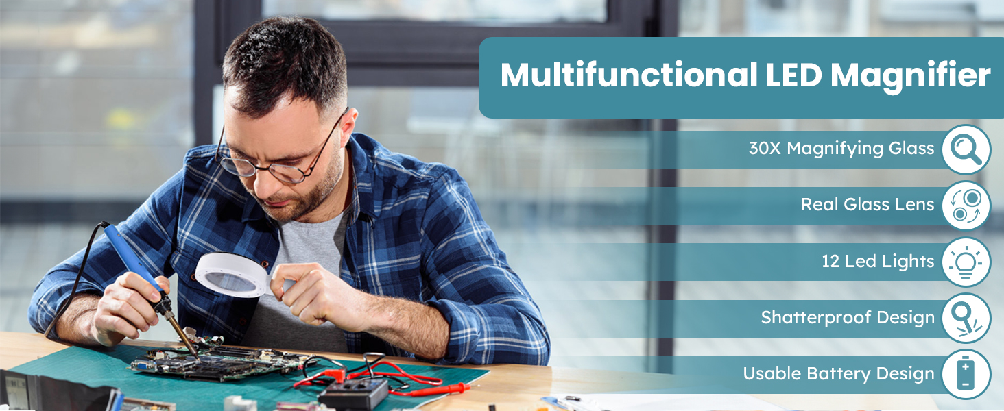 lighted magnifying glass