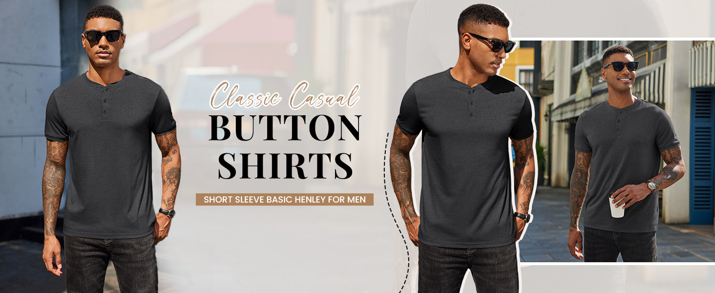 Men's Cotton Henley Shirt