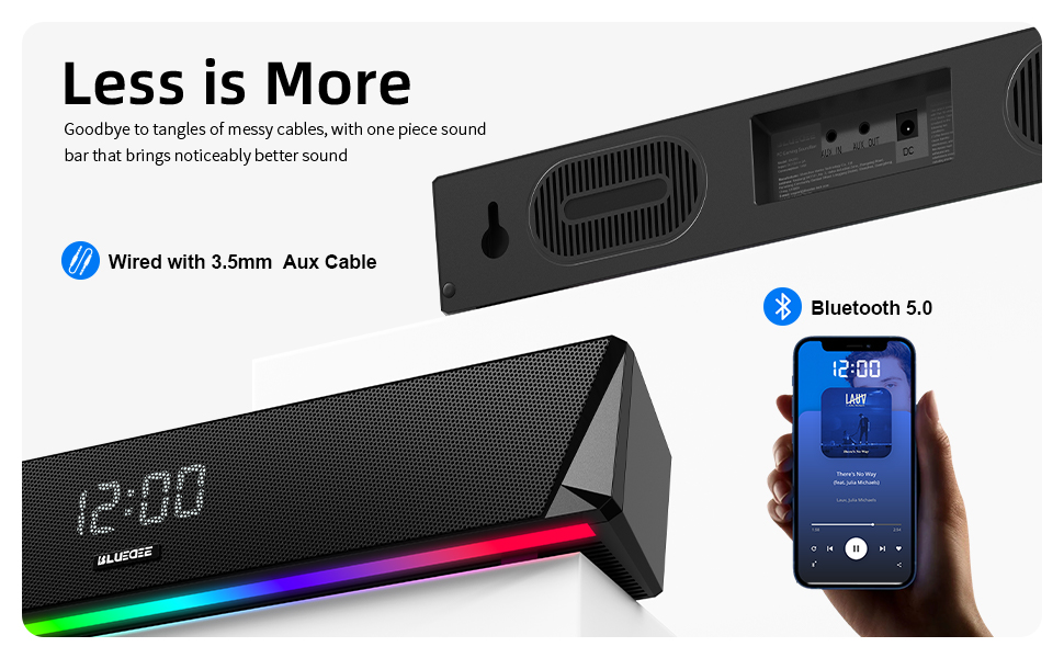 Sound Bars for 32inch, Cinematic Sound Bar with Bass