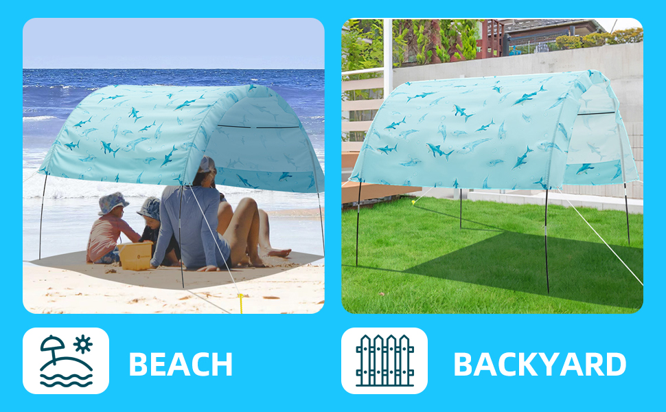 BondFree Beach Shade Canopy,Sun Shade Beach Tent with UPF