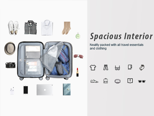 KROSER CARRY ON LUGGAGE