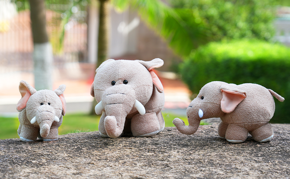 BCREATOR Elephant Stuffed Animals Zoo (Large, Gray) Soft