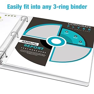 Fit into any 3 ring binder