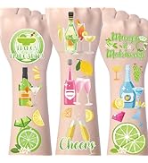 Yoyuspy Margarita Temporary Tattoos Stickers - 200+ Cocktail Cheers Party Temporary Tattoos Bache...