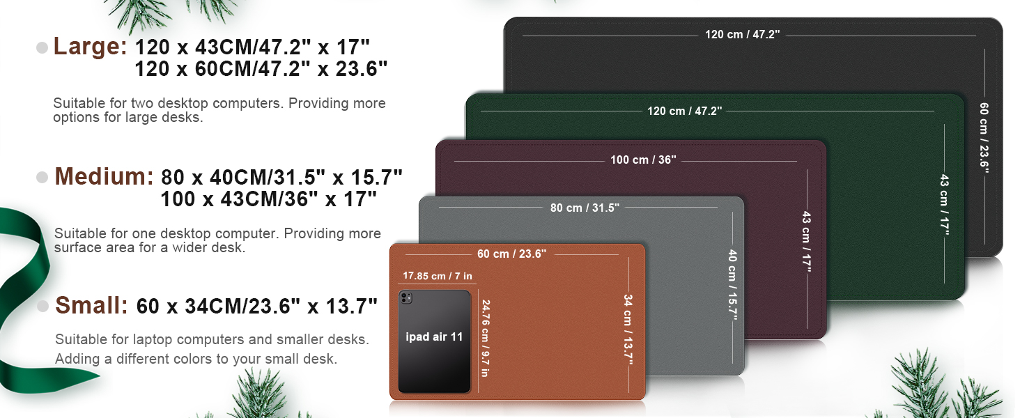 Leather Desk Pad Protector, 36'' X 17'' Large Mouse Pad