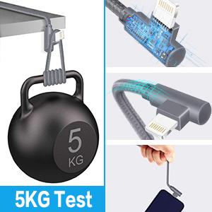 Right Angle Lightning Cable Nylon Braided Cord