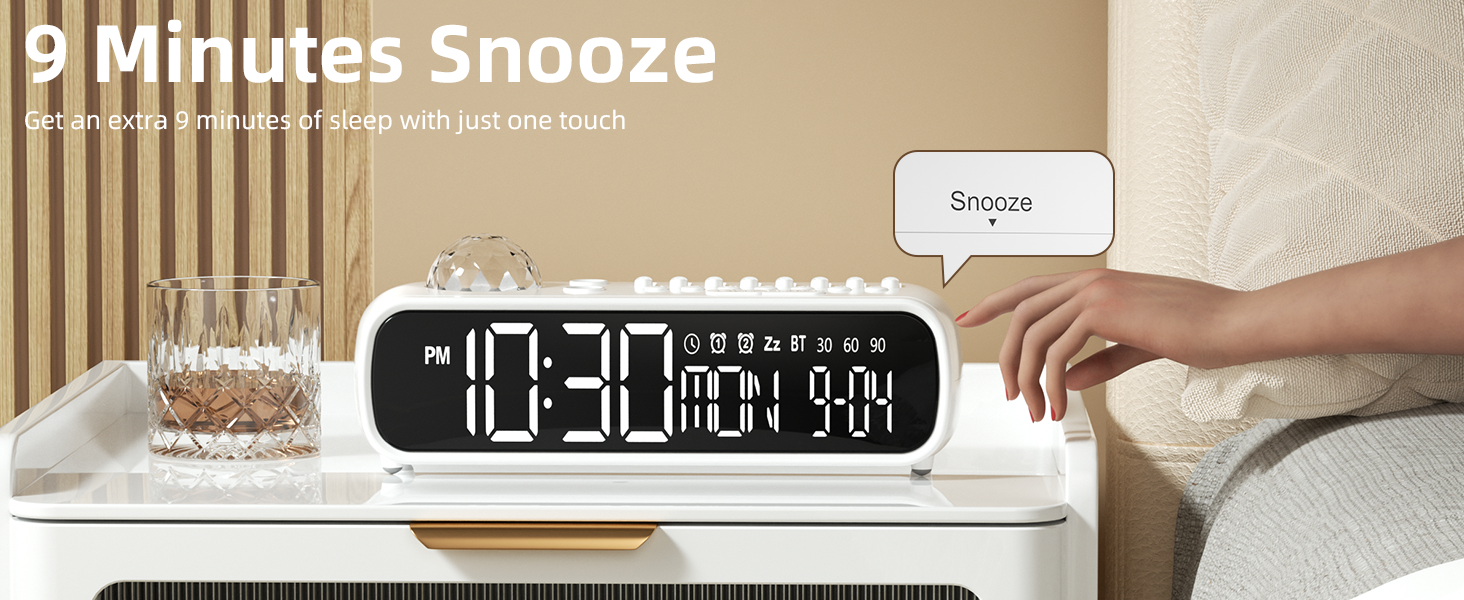 VOILEIPAGI White Noise Sound Machine with Nightlight &amp; Alarm Clock