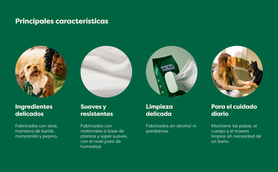 Earth Rated Hypoallergenic Dog Wipes for Cleaning and Eliminating Odors from Paws, Body and Butt, Puppies and Adult Dogs, Lavender Scent, 100 Count 14 toallitas para el cuidado de perros