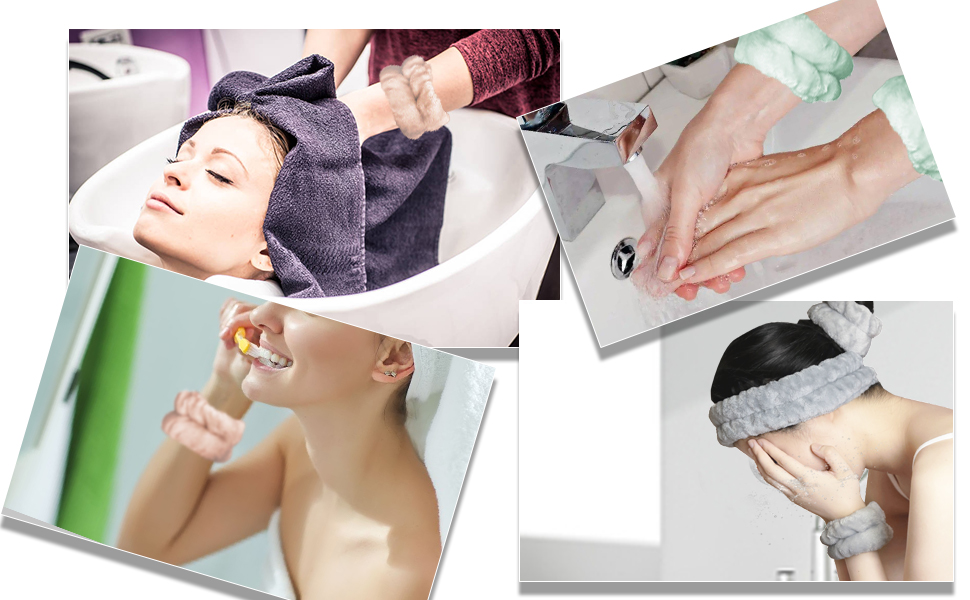 headbands for women skin care headbands spa headband and wristband set for face washing