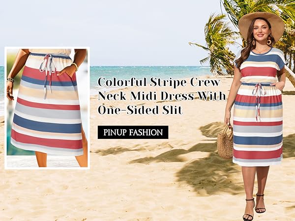 Plus Size Women Dress Summer T Shirt Short Sleeve Casual