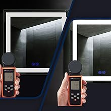 LEDミラー浴室鏡壁掛け洗面鏡 曇り止めかがみバスルームお風呂ミラー