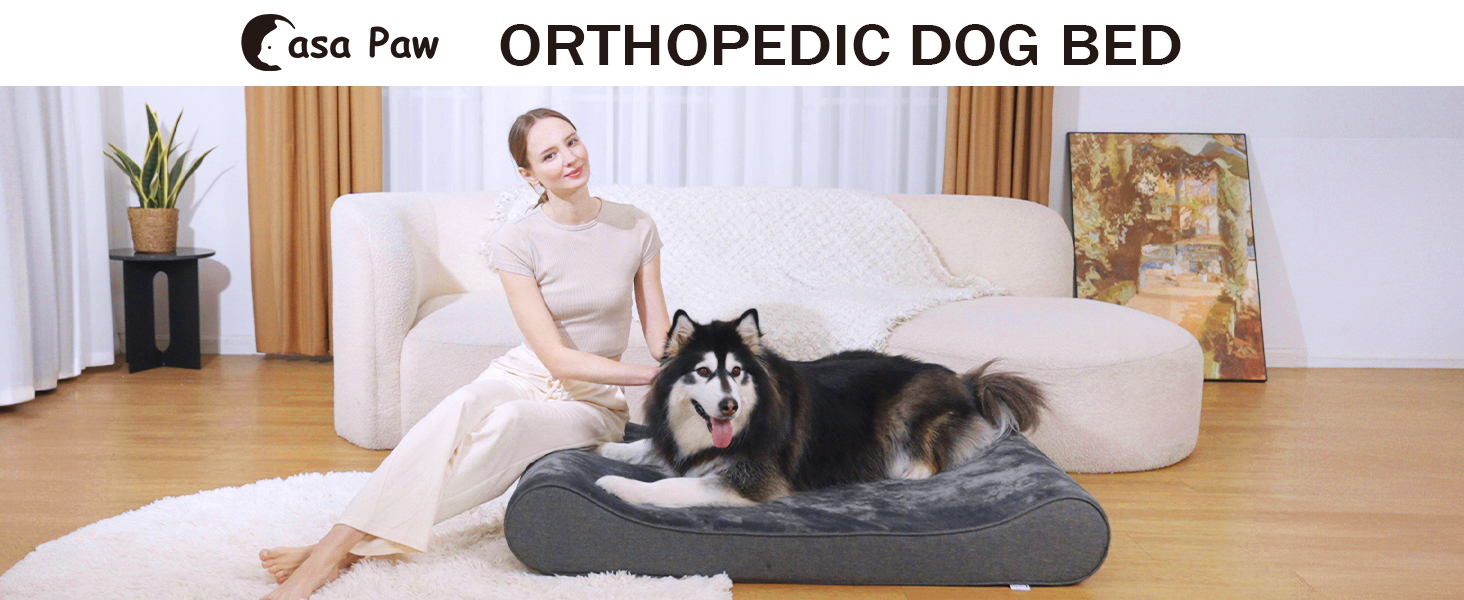 Casa Paw XL Orthopedic Dog Bed for Extra Large Dogs
