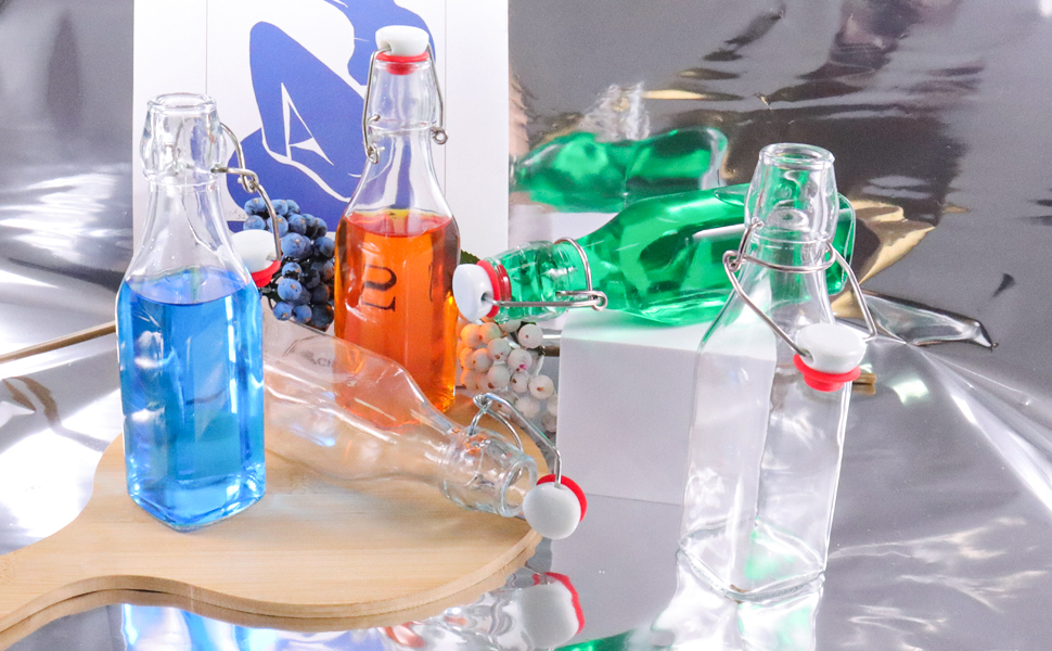 UrSpeedtekLive 12 Pack 8.5oz Swing Top Glass Bottles, 250ML