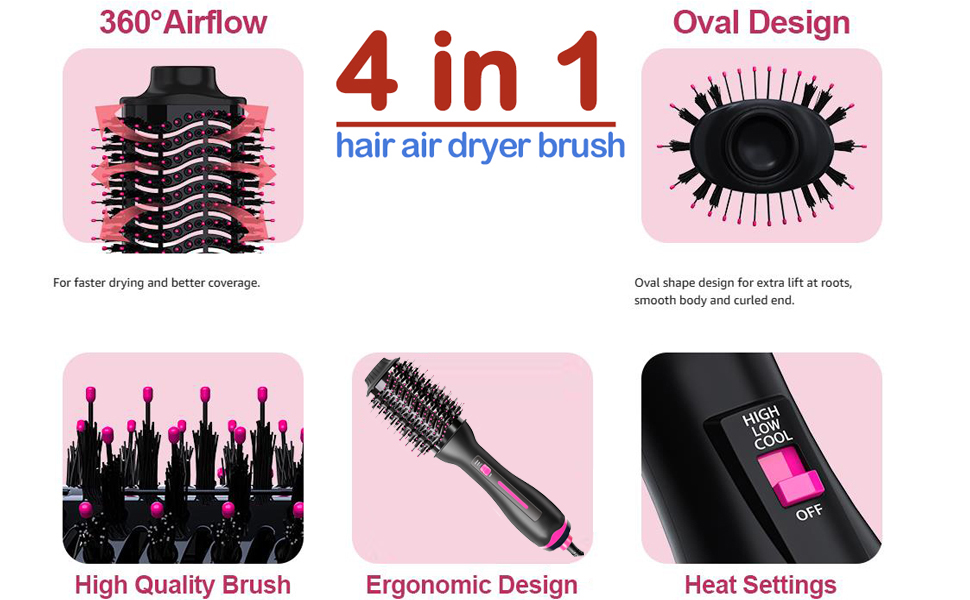3 in 1 hair dryer brush hair styler