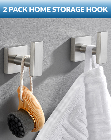 BATH ROBE HOOK 2 PACK BRUSHED NICKEL