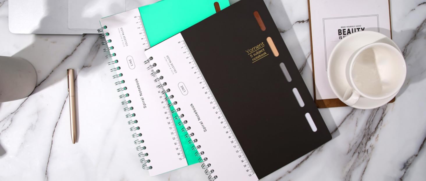 5 Subject Notebook 8.5 x 11 Large Spiral Notebook with