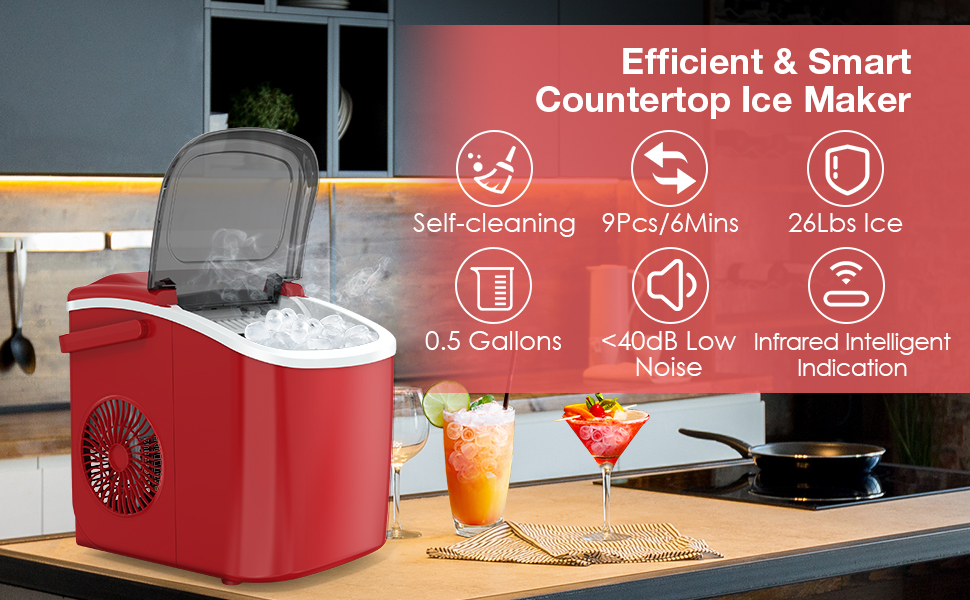 Ice Maker Countertop, Fast Ice Making in 6 Mins 9 Bullet