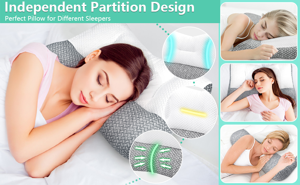 Cervical Pillow for Neck Pain Relief, Neck and Shoulder Pain Pillow, Orthopedic Sleeping Pillow